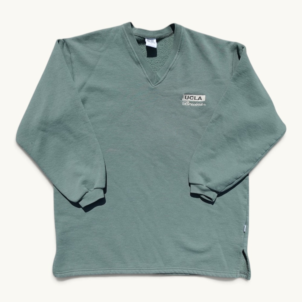 Russell Athletic UCLA Bruins Sage Green V-Neck Sweatshirt Size L